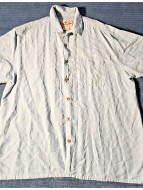 Wrangler Men’s XL 100% Silk Button‑Up Shirt Light Blue -Western Cowboy